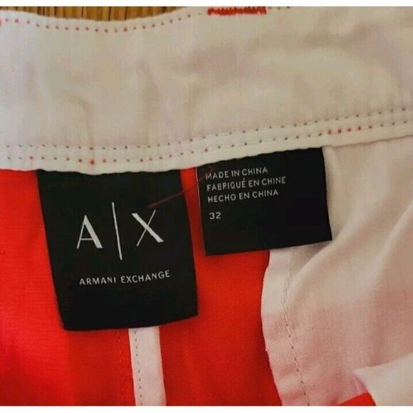 ARMANI EXCHANGE Men's 9" Short Solid Stretch Twill Bemuda Orange Size 32 - Picture 3 of 9
